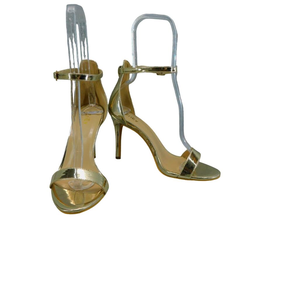 ZriEy Womens Gold Dressy Heels Sandals Size 8.5 Shoe